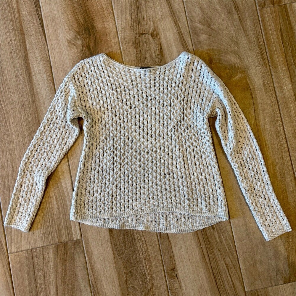 The Limited Sweater Womens XS Ivory Cable Knit Pullover Long Sleeve